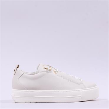 Paul Green Super Soft Platform Trainer - Ivory Gold Leather